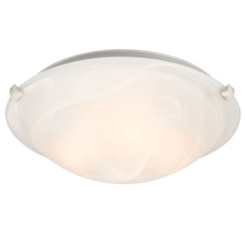 Ofelia 680116MB WHT Flush Mount - White Finish, Marbled Glass, 3x60W Bulbs, Non-Dimmable, 16-1/8" Diameter, Ceiling Fixtures, Galaxy Lighting - Maple Electric Supply 