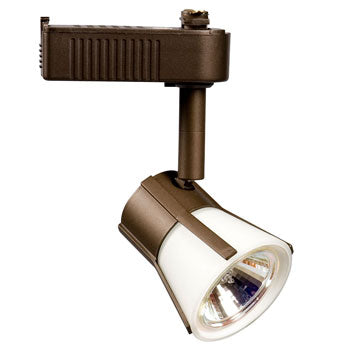 Halogen Track Head 70135BZ/WH - Bronze Finish with White Glass, 50W MR16 Bulb, GX5.3 Base, Non-Dimmable, Track Lighting, Galaxy Lighting - Maple Electric Supply 