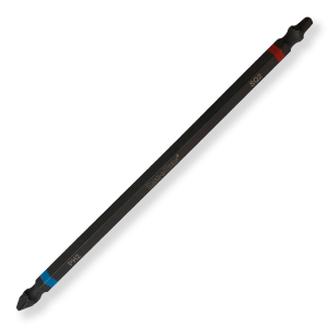 Packaged Impact Bit-Double Ended-Phillips #2 & Robertson #2  x 6" -Blue/Red