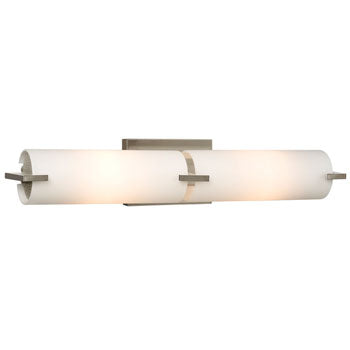 Kona 2-Light Vanity, Brushed Nickel, Satin White Glass, 22"W, 2x100W, Non-Dimmable, Elegant and Modern Bathroom Lighting, Bath & Vanity Lights, Galaxy Lighting - Maple Electric Supply 