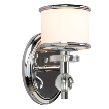 Hilton Chrome Single Light Vanity - White Glass, 60W A15 Med Base, 5.5" W x 10" H, Non-Dimmable, Bath & Vanity Lights, Galaxy Lighting - Maple Electric Supply 