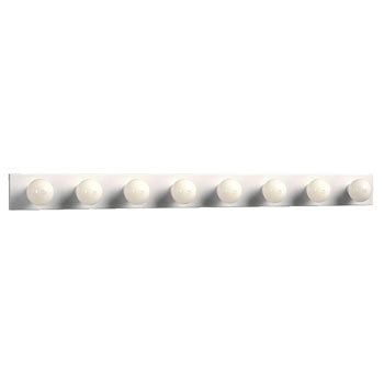 Eight Light Vanity Bar - White Finish, G25 Bulbs, 60W Each, 48" Wide, Med. Base, Non-Dimmable, Bath & Vanity Lights, Galaxy Lighting - Maple Electric Supply 