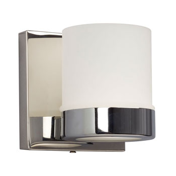 Junction 1L Vanity Light - Chrome, White Glass, G9 Socket, 50W, Non-Dimmable, 5"W x 5"H - Sleek and Modern Bathroom Lighting Fixture, Bath & Vanity Lights, Galaxy Lighting - Maple Electric Supply 