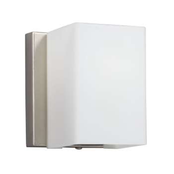 Cubis 1L VANITY BN - Brushed Nickel Light, White Glass, G9 Base, 50W, Compact 4.75"x4.75"x3.88", Non-Dimmable, Bath & Vanity Lights, Galaxy Lighting - Maple Electric Supply 