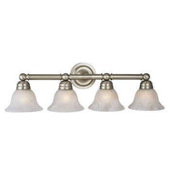 Rugosa Four Light Vanity - Pewter Finish, Marbled Glass, 100W Bulbs, 28"W x 8-5/8"H, Med Base, Elegant Bathroom Lighting, Bath & Vanity Lights, Galaxy Lighting - Maple Electric Supply 