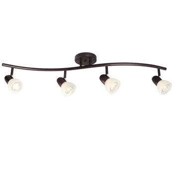 Luna Four Light Halogen Track Light - Old Bronze, Marbled Glass, 4x50W GU10, Non-Dimmable, 34" Length, 8.25" Height, Track Lighting, Galaxy Lighting - Maple Electric Supply 