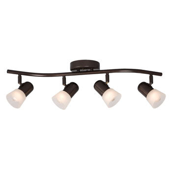 754174OBZ/FR - 4 Light Old Bronze Track Light with Frosted Glass, 60W Max, Non-Dimmable, Track Lighting, Galaxy Lighting - Maple Electric Supply 