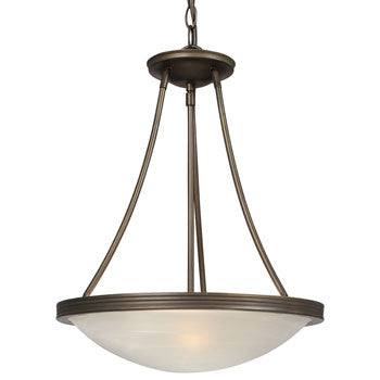 Julian Pendant Light - Oil Rubbed Bronze, Marbled Glass, 3 x 100W Bulbs, 14-3/4"D x 18"H, Elegant Design, Pendants, Galaxy Lighting - Maple Electric Supply 