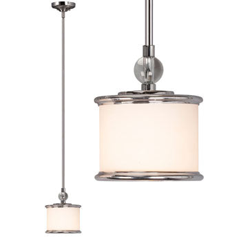 Chrome Mini-Pendant Light w/ Adjustable Rods - White Glass, 60W, Medium Base, Non-Dimmable, 6", 12", 18" Extension Options, Mini-Pendants, Galaxy Lighting - Maple Electric Supply 