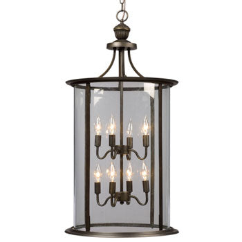 Huntington Pendant Light - Oil Rubbed Bronze, Clear Glass, 8x60W Bulbs, 18"x34.25" - Elegant Lighting for Any Room, Pendants, Galaxy Lighting - Maple Electric Supply 