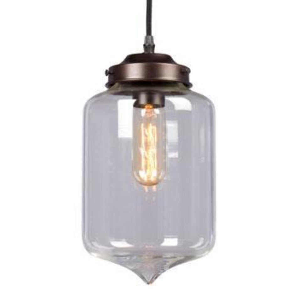 Galaxy Lighting Vintage Pendant - 1-Light Brushed Nickel/Bronze, Clear Glass Shade, 6ft Wire, Medium Base, 60W, Pendants, Galaxy Lighting - Maple Electric Supply 