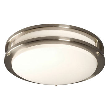 L650300BN016A1 LED Flush Mount Ceiling Light, Brushed Nickel, White Acrylic Lens, 16W, 3000K, Dimmable, ENERGY STAR, Ceiling Fixtures, Galaxy Lighting - Maple Electric Supply 