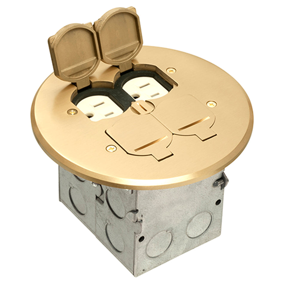 RND BRASS FLOOR BOX 2G