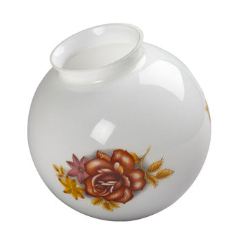 GHG-305 White Globe Floral Pattern, 3-1/4" Holder, 6"D x 6-1/8"H, Non-Dimmable, No Bulb Included, Replacement Parts, Galaxy Lighting - Maple Electric Supply 