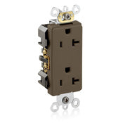 Brown Receptacle Decora Duplex 2-Pole 3-Wire 20A 125V Electric Outlet, INDUSTRIAL RECEPTACLES, Leviton - Maple Electric Supply 