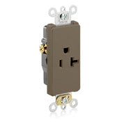 Brown Receptacle Single Decora 2-Pole 3-Wire 5-20R 20A 125V, COMMERCIAL RECEPTACLES, Leviton - Maple Electric Supply 