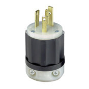 2621 Black Plug Locking 2-Pole 3-Wire L6-30P Robert 30A 250V, C & I PLUGS AND CONNECTORS, Leviton - Maple Electric Supply 