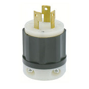 2691 Black Plug Locking 3-Pole 3-Wire 3-Phase L13-30P 30A 600V, C & I PLUGS AND CONNECTORS, Leviton - Maple Electric Supply 