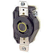 Electric Receptacle 2310 - Black Locking 2-Pole 3-Wire NEMA L5-20R 20A 125V, C & I PLUGS AND CONNECTORS, Leviton - Maple Electric Supply 