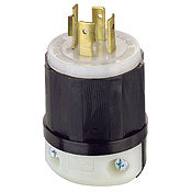 2431 Black Plug Locking 3-Pole 4-Wire 3-Phase L16 20P 20A 480V, C & I PLUGS AND CONNECTORS, Leviton - Maple Electric Supply 