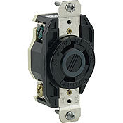 2630 Black Receptacle Locking 2-Pole 3-Wire L7-30 30A 277V AC, C & I PLUGS AND CONNECTORS, Leviton - Maple Electric Supply 