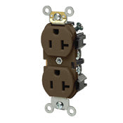 Brown Receptacle Duplex T-Slot 2-Pole 3-Wire 20A 125V, INDUSTRIAL RECEPTACLES, Leviton - Maple Electric Supply 