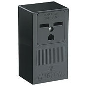 5376 Black Receptacle Single Surface Mount, 2-Pole, 3-Wire, 30A 250V, INDUSTRIAL RECEPTACLES, Leviton - Maple Electric Supply 