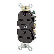 Brown Receptacle Duplex 2-Pole 3-Wire 15A 250V, INDUSTRIAL RECEPTACLES, Leviton - Maple Electric Supply 