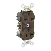 Electric Receptacle Duplex 2-Pole 3-Wire 20A 125/250V Brown, COMMERCIAL RECEPTACLES, Leviton - Maple Electric Supply 