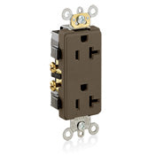 Brown Duplex Receptacle, 2-Pole, 3-Wire, 5-20R, 20A 125V, COMMERCIAL RECEPTACLES, Leviton - Maple Electric Supply 