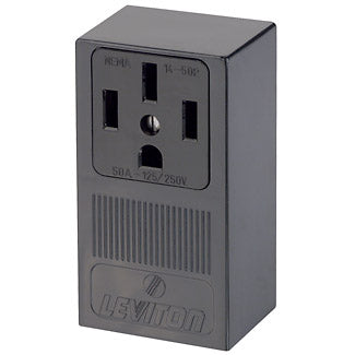 Black Receptacle Single Surface Mount - 3 Pole 4 Wire - 50A 125/250V, INDUSTRIAL RECEPTACLES, Leviton - Maple Electric Supply 