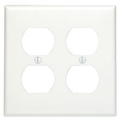 88016 White Wallplate - 2-Gang, 2-Duplex, Standard Size, RESIDENTIAL, Leviton - Maple Electric Supply 