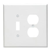 88105 White Wallplate 2-Gang 1-Toggle 1-Duplex Oversized, RESIDENTIAL, Leviton - Maple Electric Supply 