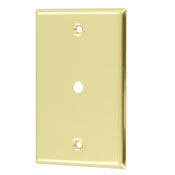 Brass Wallplate 81013 - 1-Gang Tel/Cable 0.312" Satin Box Mount, RESIDENTIAL, Leviton - Maple Electric Supply 