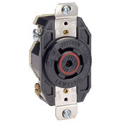 Black Receptacle L23 20R, 4-Pole 5-Wire, 3-Phase, 20A, 347/600V, C & I PLUGS AND CONNECTORS, Leviton - Maple Electric Supply 