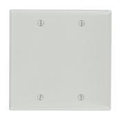 87025 Gray Wallplate - 2-Gang, 2-Blank Box Mount, Standard Size, RESIDENTIAL, Leviton - Maple Electric Supply 