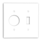 88007 White Wallplate 2-Gang 1 Toggle 1 Single Receptacle Standard Size, RESIDENTIAL, Leviton - Maple Electric Supply 