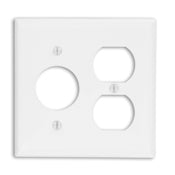 88046 White Wallplate - 2 Gang, 1 Duplex, 1 Single Receptacle, Standard Size, RESIDENTIAL, Leviton - Maple Electric Supply 