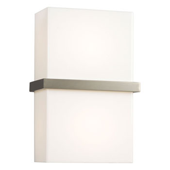 Brushed Nickel LED Wall Sconce L213130BN012A1 - 12W, Satin White Glass, Dimmable, ENERGY STAR, 3000K, Wall Lights & Sconces, Galaxy Lighting - Maple Electric Supply 