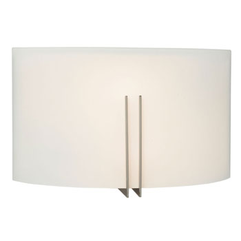 LED Wall Sconce L215681BN012A1 - Brushed Nickel, Satin White Glass, 12W LED, 1140 Lumens, ENERGY STAR, Dimmable, Wall Lights & Sconces, Galaxy Lighting - Maple Electric Supply 