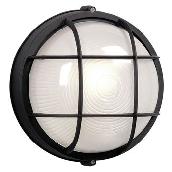 LED Outdoor Marine Light L305011BK010A1 - Black Cast Aluminum with Frosted Glass, 12W, 3000K, ENERGY STAR, Wall/Ceiling Mount, Outdoor Lighting, Galaxy Lighting - Maple Electric Supply 