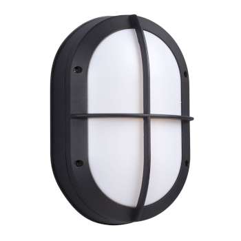 L323422BK 11-3/8" Oval Outdoor Black AC LED Light with Dimmable Function, 3000K, 600 Lumens, Outdoor Lighting, Galaxy Lighting - Maple Electric Supply 