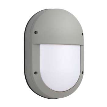 L323432MS - 11-3/8" Oval Outdoor Matte Silver LED Light, 7.5W, 600 Lumens, Dimmable, 3000K, Outdoor Lighting, Galaxy Lighting - Maple Electric Supply 