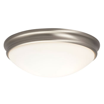 L613333BN016A1 - LED Flush Mount Ceiling Light, Brushed Nickel, White Opal Glass, Dimmable, 16W, 3000K, ENERGY STAR, Ceiling Fixtures, Galaxy Lighting - Maple Electric Supply 