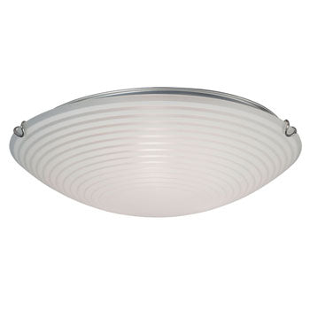 L615294CH024A1 LED Flush Mount Ceiling Light, Chrome Finish with Striped Satin White Glass, 3000K, ENERGY STAR, 24W, Dimmable, Ceiling Fixtures, Galaxy Lighting - Maple Electric Supply 