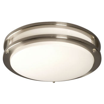 L650300BN024A1 - 24W LED Flush Mount Ceiling Light, Brushed Nickel, White Acrylic Lens, Dimmable Option, ENERGY STAR Certified, Ceiling Fixtures, Galaxy Lighting - Maple Electric Supply 