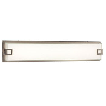 Cyrus LED Bath & Vanity Light - Brushed Nickel, Dimmable, 3000K, 37.5W, 2100 Lumens, 25" Wide, White Glass, Bath & Vanity Lights, Galaxy Lighting - Maple Electric Supply 