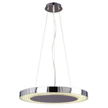 L919512CH LED Pendant Light in Polished Chrome with Clear Crystals, Dimmable, 3000K, 19.5" Diameter, Pendants, Galaxy Lighting - Maple Electric Supply 