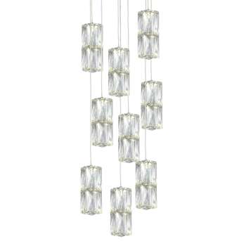 Estella 9L LED Pendant Light - Chrome, K9 Crystal, 54W, 4860 Lumens, 4000K, Dimmable, Elegant Lighting Solution, Pendants, Galaxy Lighting - Maple Electric Supply 