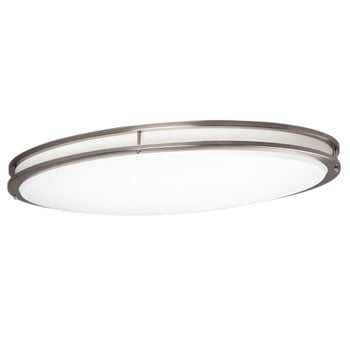 L950064BN033A1 LED Oval Flush Mount Ceiling Light, Brushed Nickel with White Acrylic Lens, 3x12W LED, 2736 Lumens, Dimmable, Ceiling Fixtures, Galaxy Lighting - Maple Electric Supply 